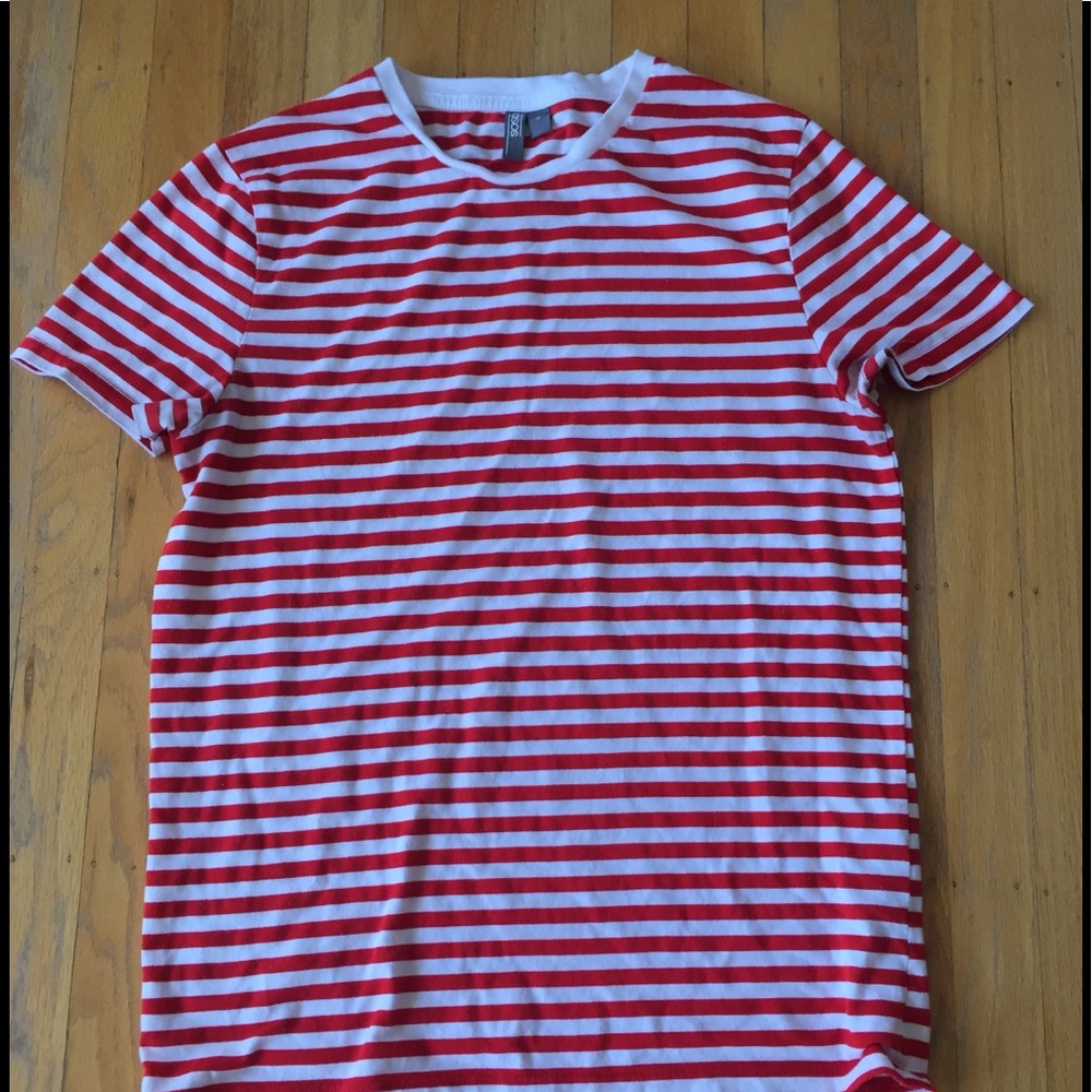 COPY - Asos sz M red white striped soft cotton top style